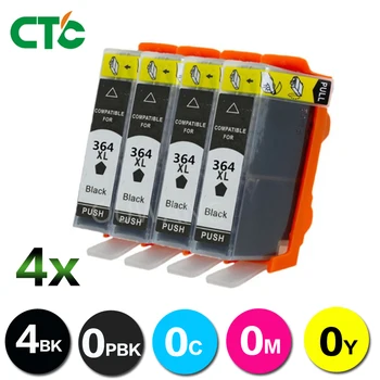 

4 Black 364XL for HP364 ink cartridge For HP Photosmart B8550/8553 C5324/5383/5380/5390/6324/6380 D5460/5468 With chip
