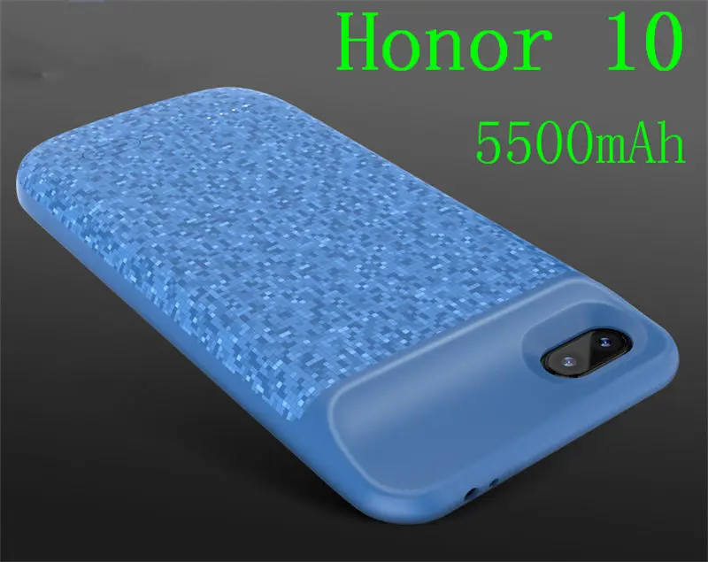 Leioua силиконовый Батарея Зарядное устройство чехол для huawei P20 P30 Lite Nova 3e Honor 10 8 9 зарядки задняя крышка внешнего Мощность банка - Цвет: honor10-blue