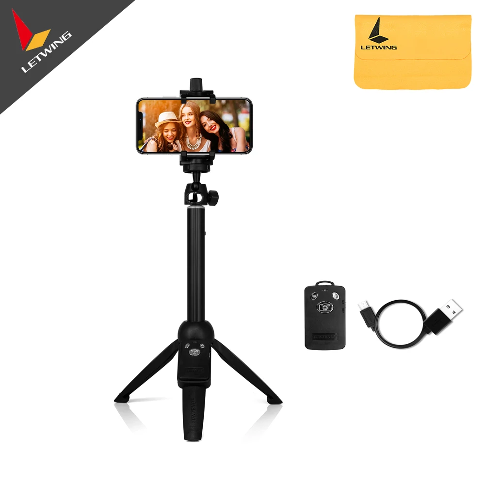 

Selfie and Tripod!! YunTeng 9928 Wireless Selfie Stick with Bluetooth Remote and Tripod Extendable Monopod for IOS Android Phone