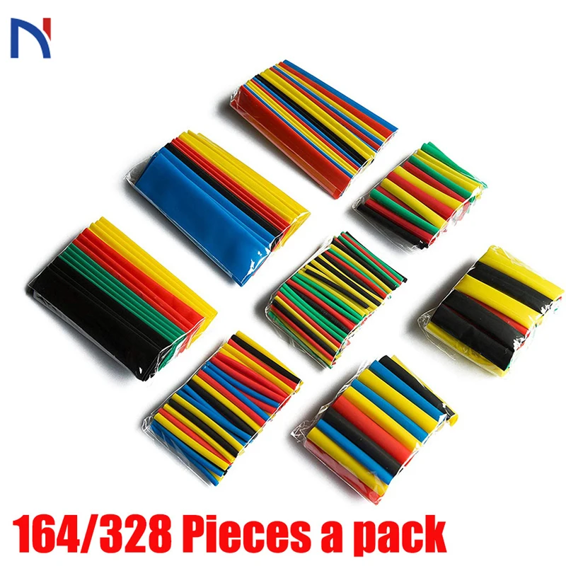 

Shrinking Heat Shrink Tube 328 Pcs Colorful 2:1 Assorted Polyolefin Heat Shrink Tubing Tube Cable 164pcs Sleeve Wrap Wire 8 Size