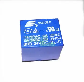 

10Pcs Mini Module SRD-24VDC-SL-C DC24V SPDT 5 Pins Plastic Coil Power Relay Blue