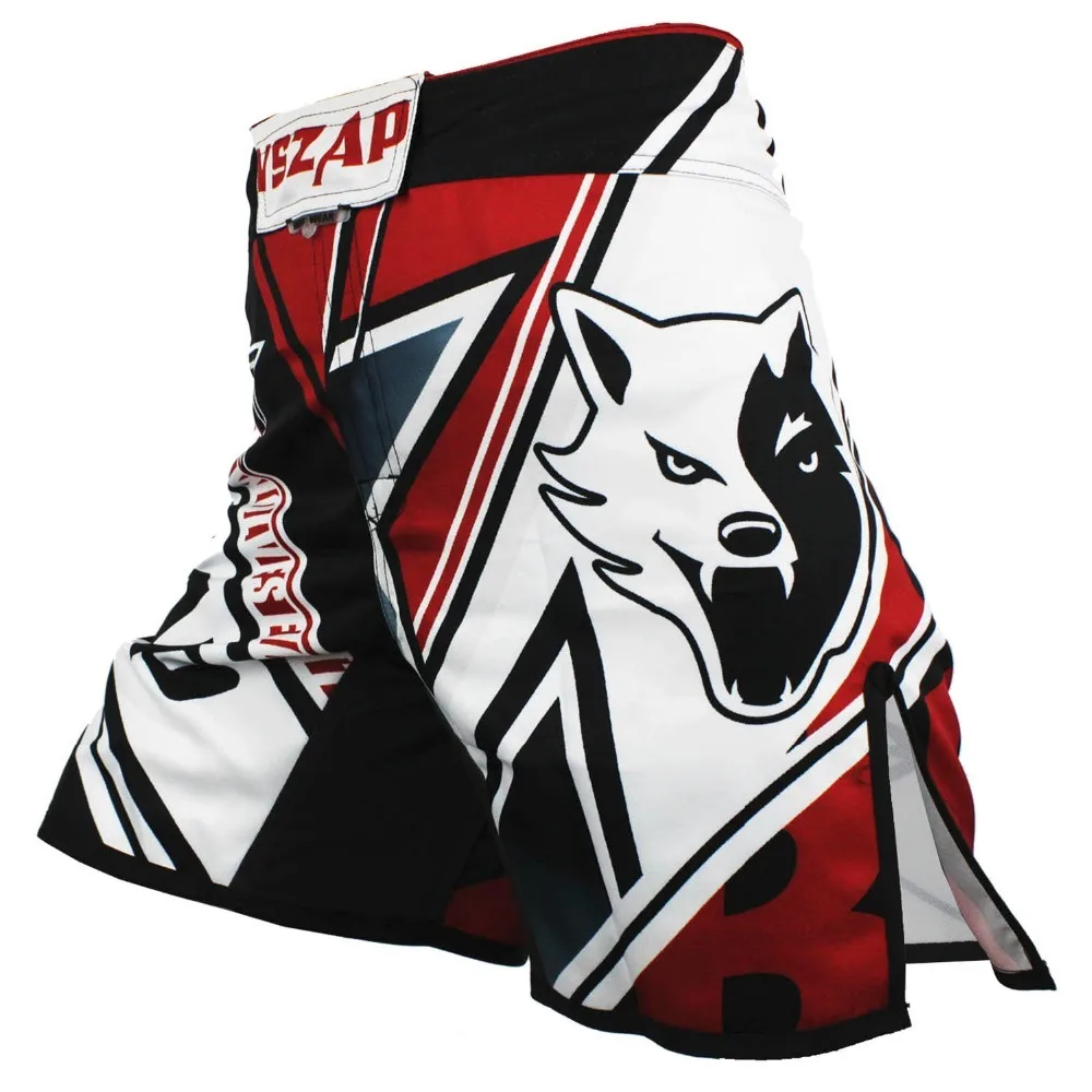 VSZAP Boxing Shorts MMA Boxing Men's Muay Thai Boxing Shorts Printing MMA Shorts Fight Grappling Short Polyester Kick Gel Thai