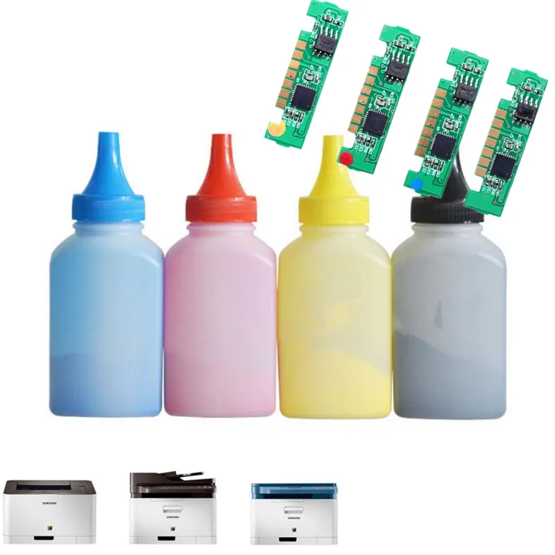 

CLT-406 Toner Refill +4 color chips For Samsung CLP360 CLP-360 CLP365 CLP-365 CLX3305 CLX-3305 KCMY Free shipping