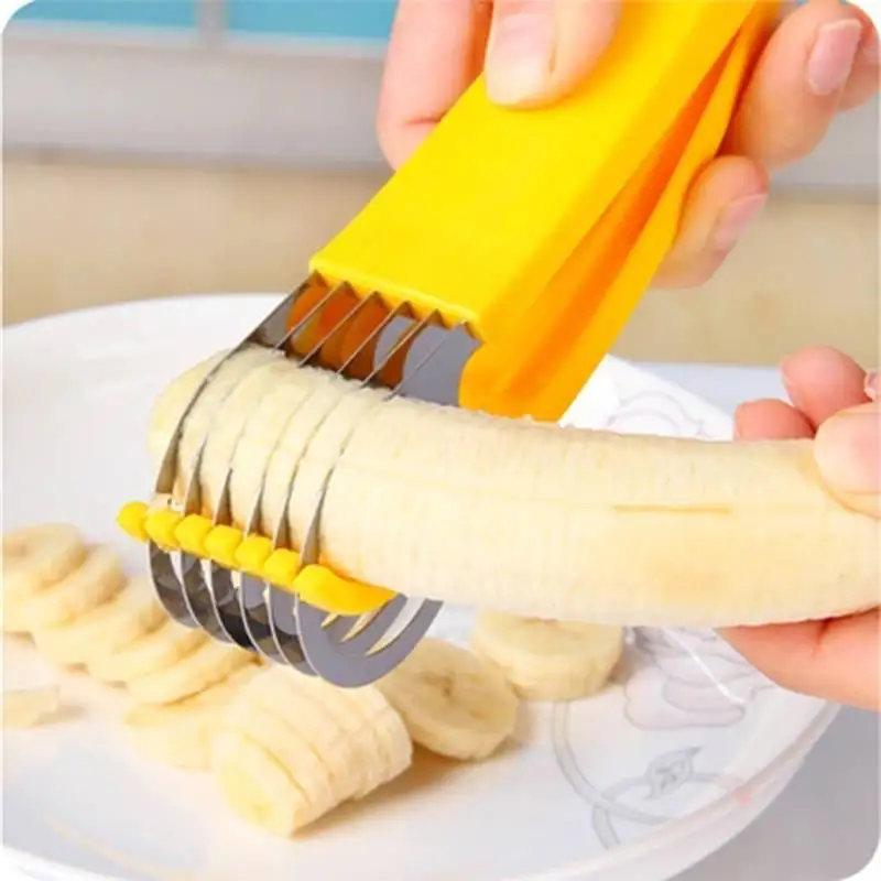 

Stainless Steel Banana Cucumber Knife Cutter Fruit Vegetable Peeler Sausage Slicer Salad Sundaes Kitchen Chopper Cooking Tools