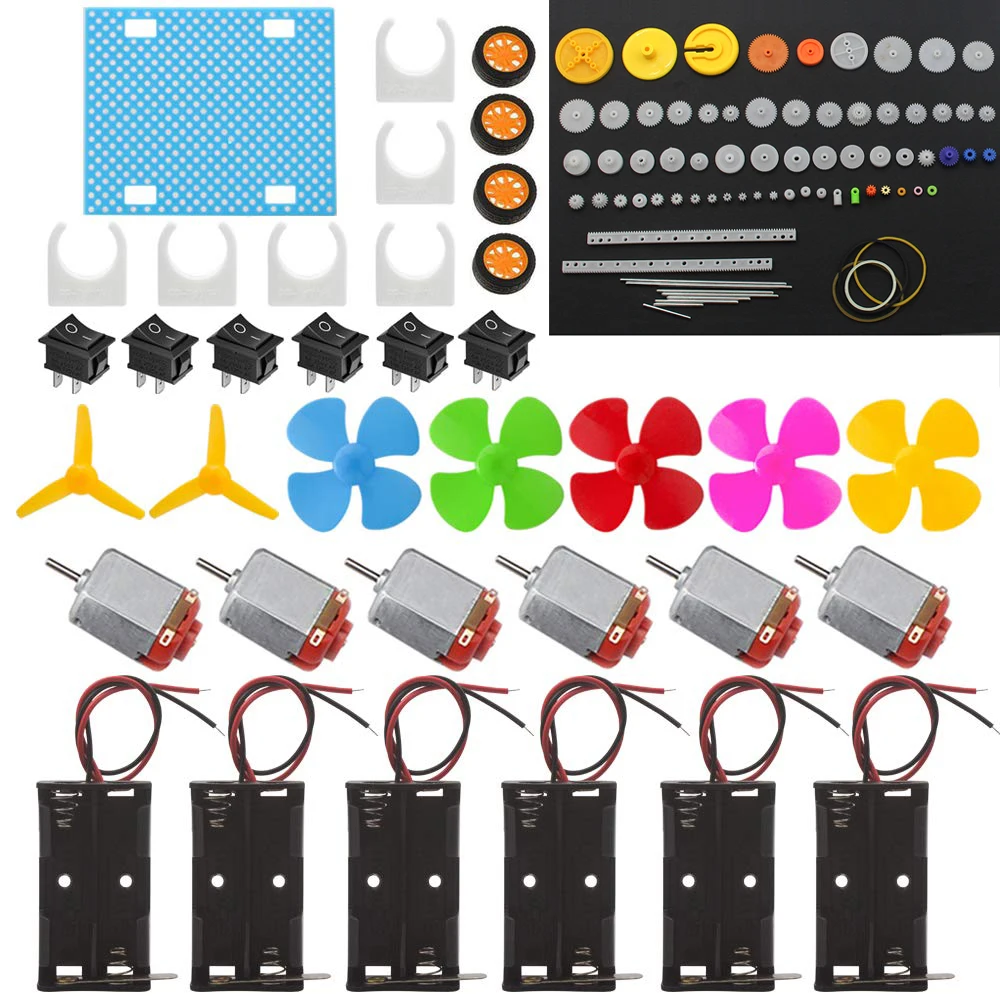 

DC Motor Kit, Rectangular Electric 1.5-3V 24000RPM Mini Motor for DIY Science Projects