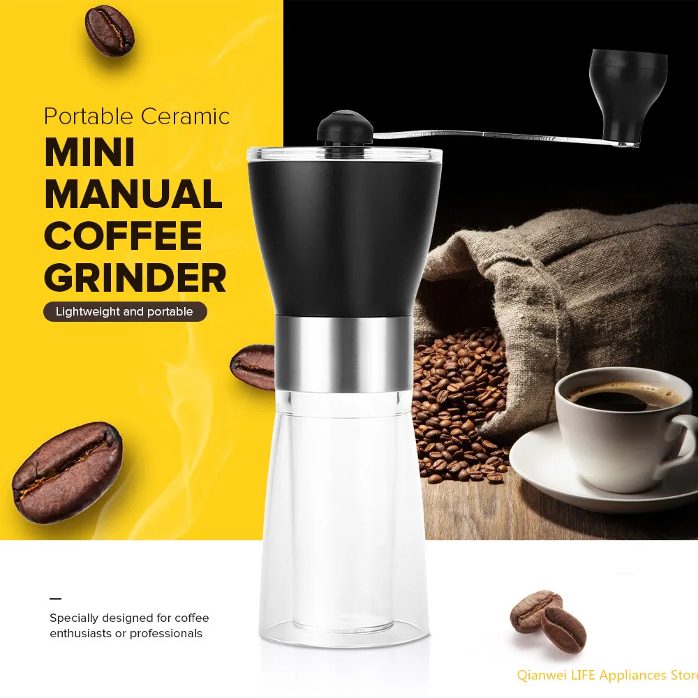 

New FIMEI Mini Ceramic Burr Hand Crank Manual Coffee Grinder High Quality Portable Lightweight Grinding Hand Mill Coffee Machine