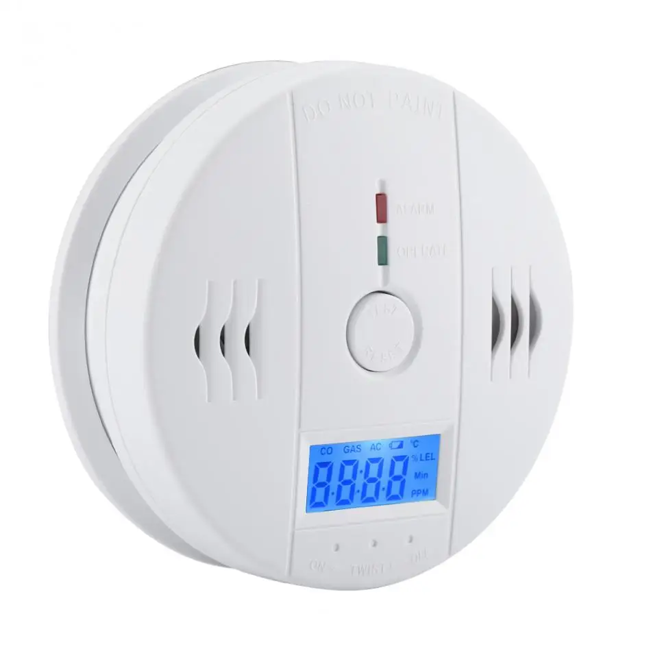 Беспроводной CO детектор угарного газа датчик сигнализации чувствительный 4 номера цифровой ЖК-дисплей дома охранная система сигнализации Белый