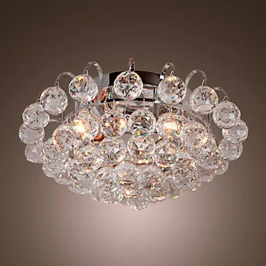 

Flush Mount Modern LED Crystal Ceiling Light Lamp With3 Lights For Living Room Bedroom Lustre De Cristal Free Shipping