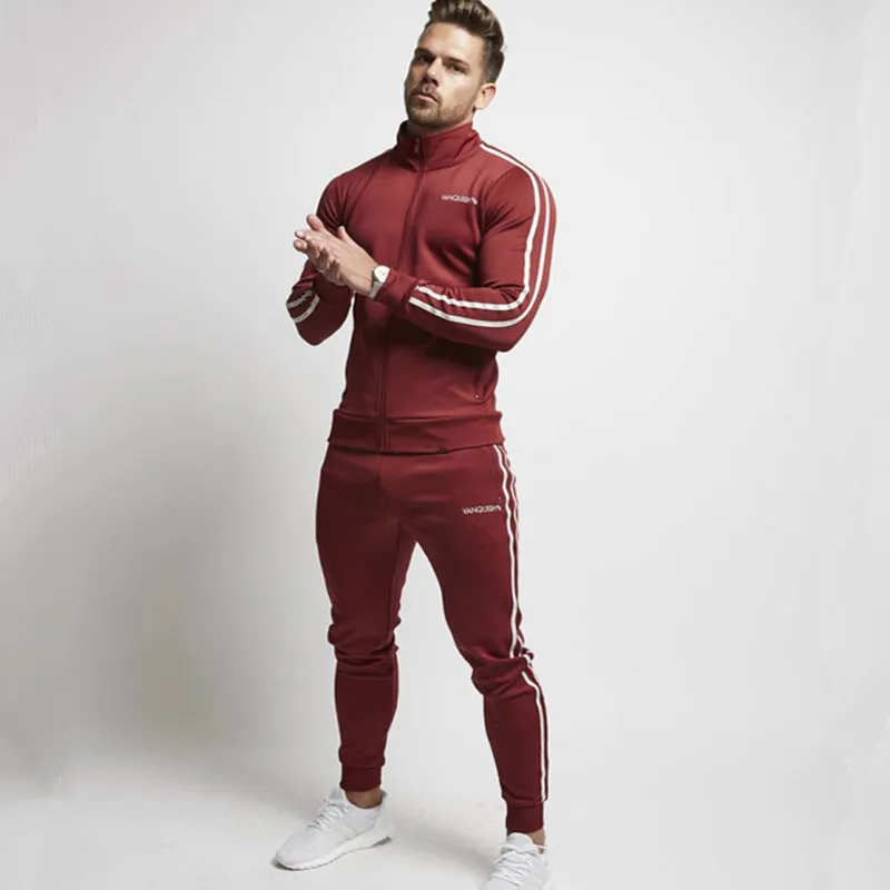 Mens Running Sportswear Sweatshirt/Sweatpants Trousers Gym Fitness Training Jackets Pants 2pcs/Sets Male Joggers Sports Clothing