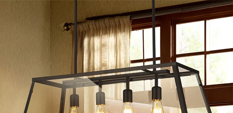 Американский винтажный прозрачный стеклянный подвесной светильник, Европейский Промышленный минимализм, ОКРАШЕННЫЙ ЖЕЛЕЗНЫЙ светодиодный подвесной светильник s для столовой