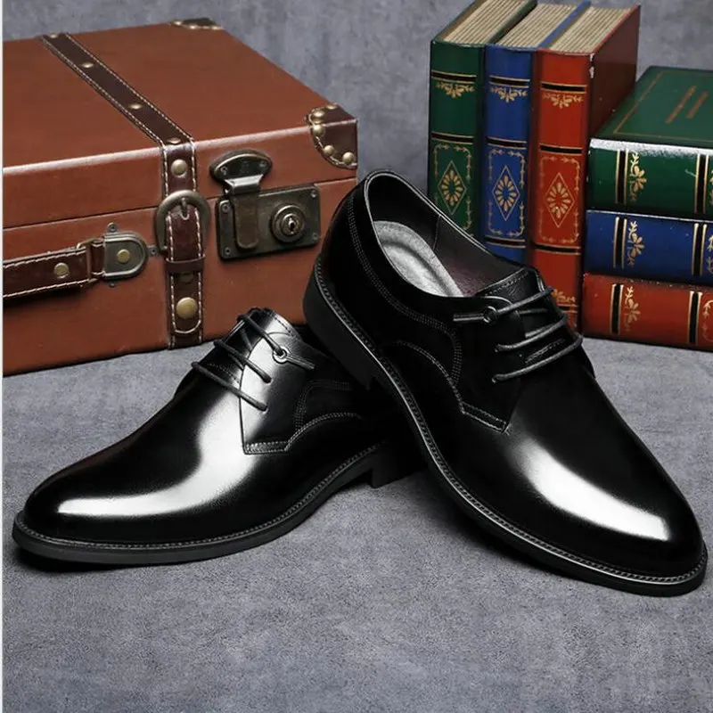 Новинка; Модные Мужские модельные туфли из спилка на шнуровке с острым носком; деловые свадебные туфли-оксфорды; официальная обувь для мужчин; OO-72
