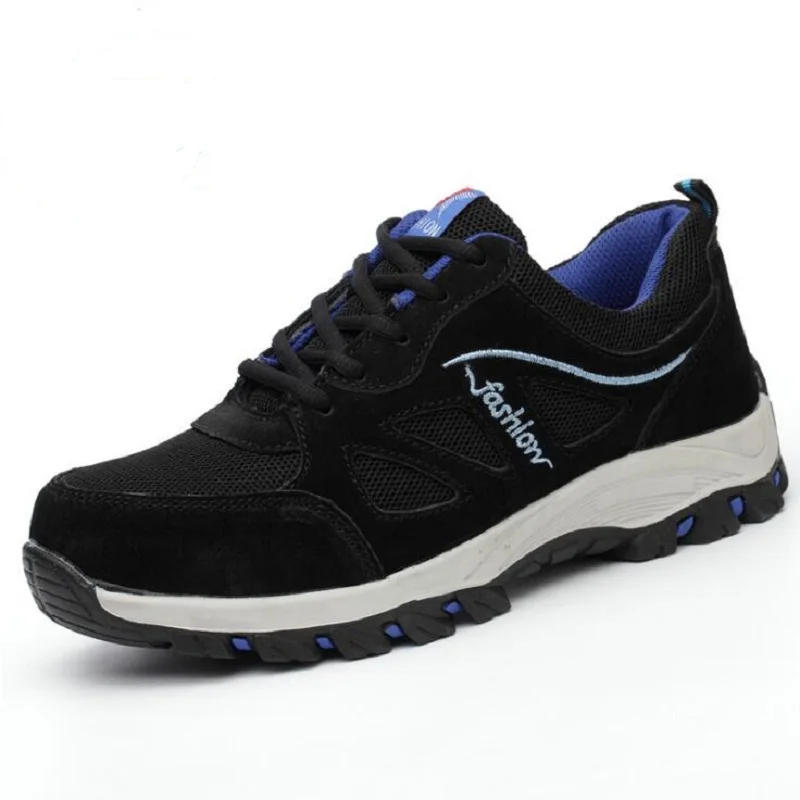 

AMSHCA Breathable Men Work Safety Shoes Soft Puncture Proof Ankle Boot Steel Toe Cap Indestructible Shoes Man Shoes Plus 45 46