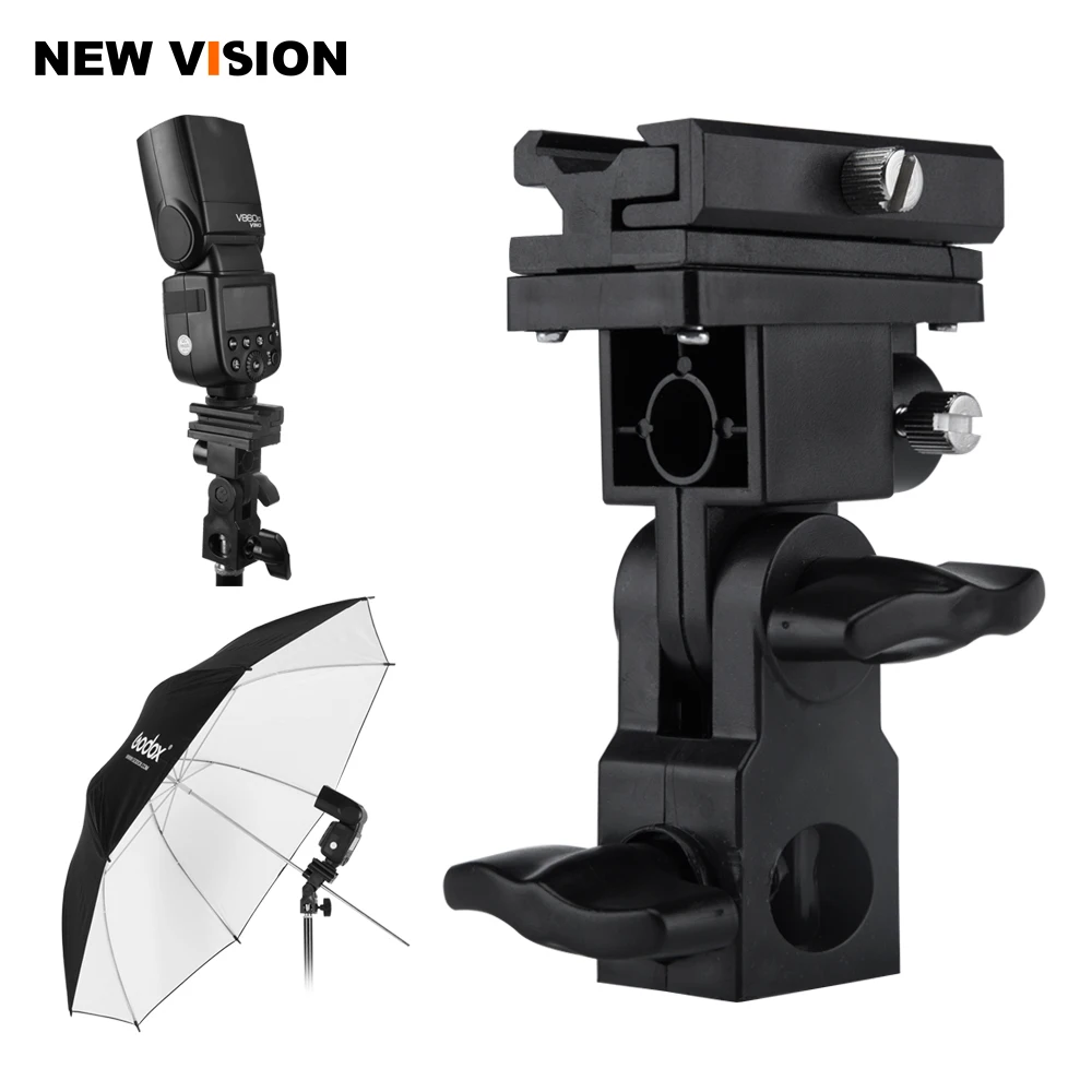 

B Type Flash Hot Shoe Adapter Trigger Umbrella Holder Swivel Light Stand Bracket