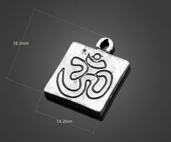 

100pcs Antique Silver Square 3D Charms Pendants-DIY Jewelry Findings Necklace Bracelet Fashion Accessories 18.2 mm X 14.2 mm