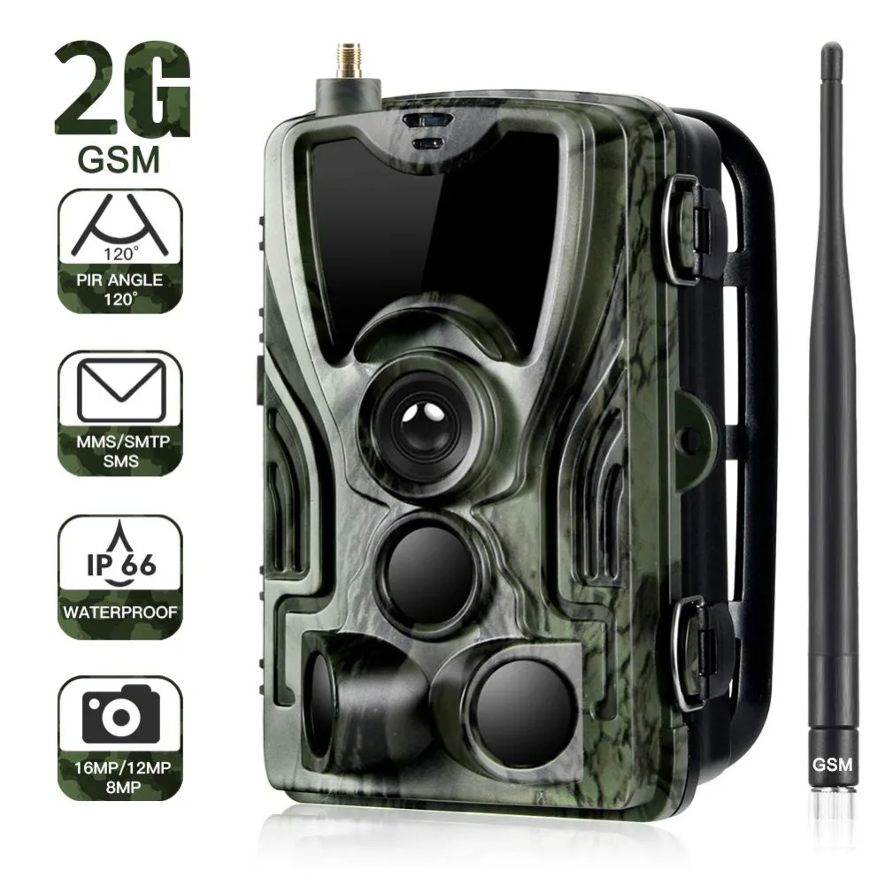 Câmera de Visão Hc801m sem Fio Smtp Trail Wildlife Câmera 16mp 1080 p Noturna Celular Câmeras Caça Móvel Foto Armadilha 2g Mms Sms
