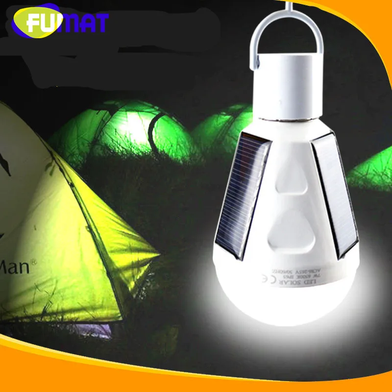 

Portable E27 7W 12W LED Light Bulb Solar Charging Emergency Light Globe Bulb Camping Fishing Light 85V-265V LED Solar Lamp