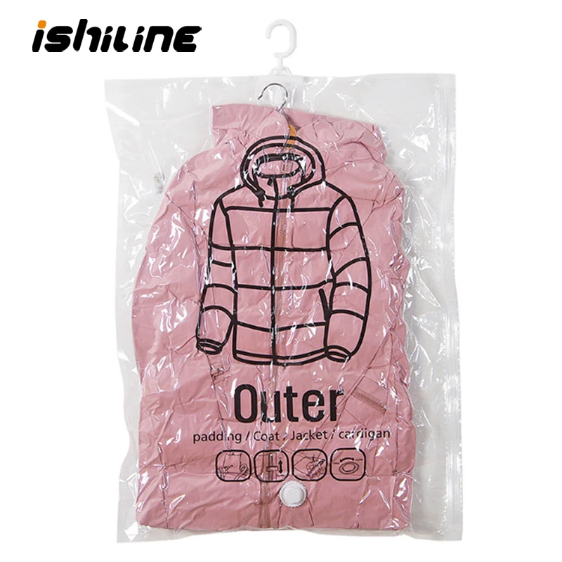 1 قطعة خزانة سلة غسيل معلقة حقيبة فارغة ل صندوق تخزين ملابس حقيبة مع شماعات الفضاء توفير واضح ختم أكياس خزانة أكياس مضغوطة