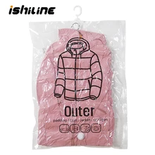 1pc armário pendurado organizador saco de vácuo para roupas saco de armazenamento com cabide espaço de poupança transparente selo sacos guarda-roupa saco comprimido