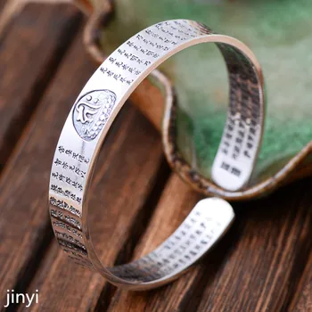 

KJJEAXCMY jewelry, 999 Silver Bracelet, antique, Thai silver, heart opening, sterling silver bracelet, female style, concise, si