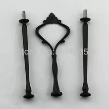 Черный цвет 3 уровня Торт Стенд для чашки и свадебные украшения