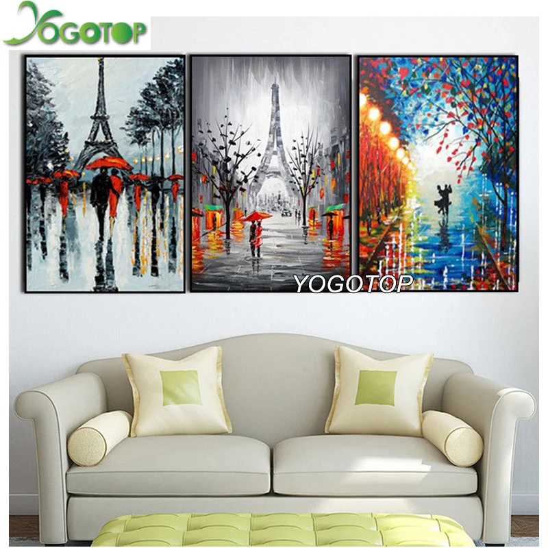 

Mosaic Painting Rhinestones Full Diamond Embroidery DIY Diamond Painting Cross Stitch Needlework street lover triptych VS376