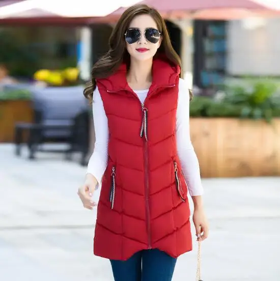 Autumn Winter Vest Women Waistcoat 2018 Female Sleeveless Jacket Hood Warm Long Vest Jacket Colete Feminino Plus Size 4XL Autumn Winter Vest Women Waistcoat 2018 Female Sleeveless Jacket Hood Warm Long Vest Jacket Colete Feminino Plus Size 4XL