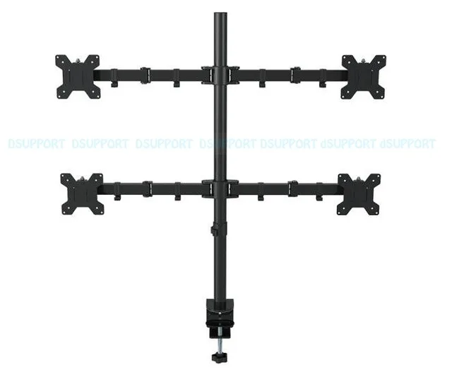 ML6884 Desktop Stand Full Motion 360 Degree 4 Screens Monitor Holder 10&quot-27&quotLCD LED Mount Arm Loading 9.9kgs Each Head |