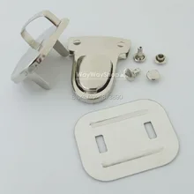 10 комплектов запорный замок застежки для кожаной сумки чехол застежка вешалок+ двойной колпачок шпилька для застежки сумка-кошелек никель