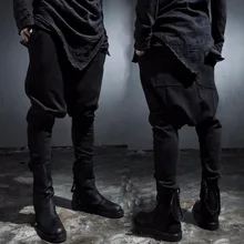 27-44 Для мужчин одежда мода не связанные с основной Повседневная штаны-шаровары загрузки вырезать брюки личности большие размеры певица костюмы