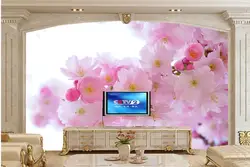 3d фрески papel де parede, Красивая розовый цвет вишня, Ресторане отеля гостиная диван тв стены спальне обои