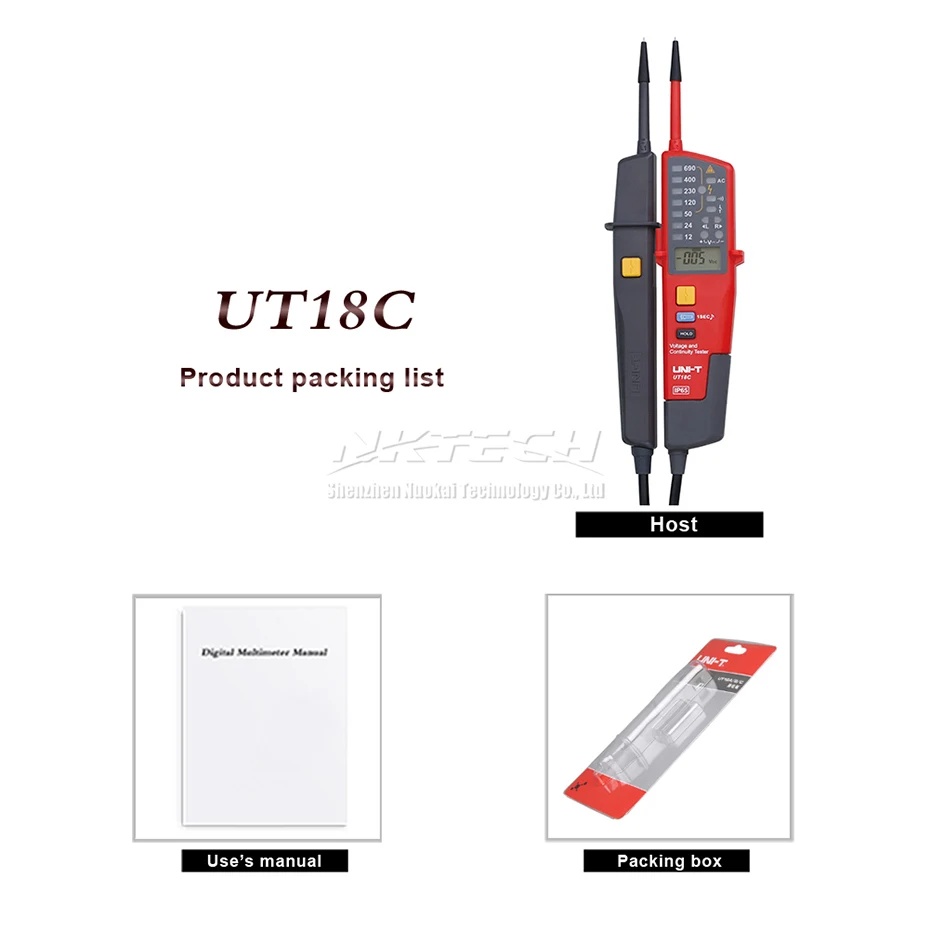 UNI-T UT18D UT18C UT18B UT18A AC DC напряжение метры металла детектор ручка непрерывности тест er Цифровой вольтметр ВКЛ-ВЫКЛ УЗО тест IP65