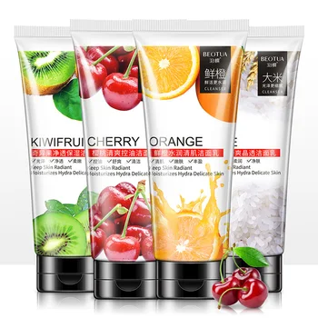 

Natural Cherry Kiwifruit/Fresh orange/Rice Facial Cleanser Hydrating Whitening Shrink Pores Acne Treatment Oil Control Cleanser