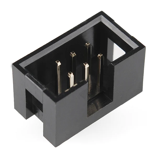 

2 x3 Pin Shrouded Header JTAG PRT-10877 and 6 Pin connector head