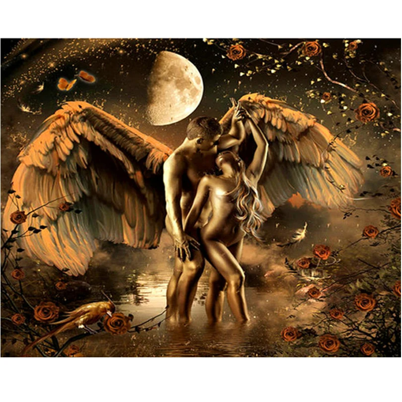 

5D Diy Diamond Painting Cross Stitch Mosaic Diamond Embroidery Angel Swings Rhinestones Diamond Mosaic Animals Home decor JS1219