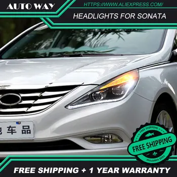 

Car styling LED HID Rio LED Sonata headlight Head Lamp case for Hyundai Sonata headlights 2010-2013 Bi-Xenon Lens low beam