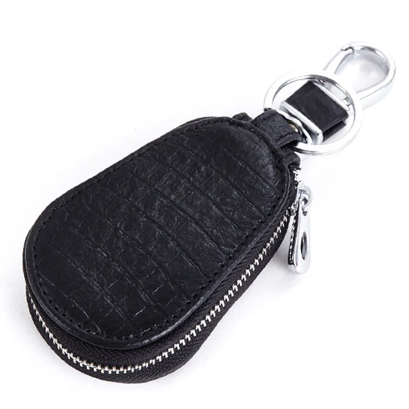 

2019 Fashion Key Holder Genuine Leather Unisex Key Wallet 4 Colors Keys Bag Car Housekeeper Zipper Keys Organizer Key Ring DC122
