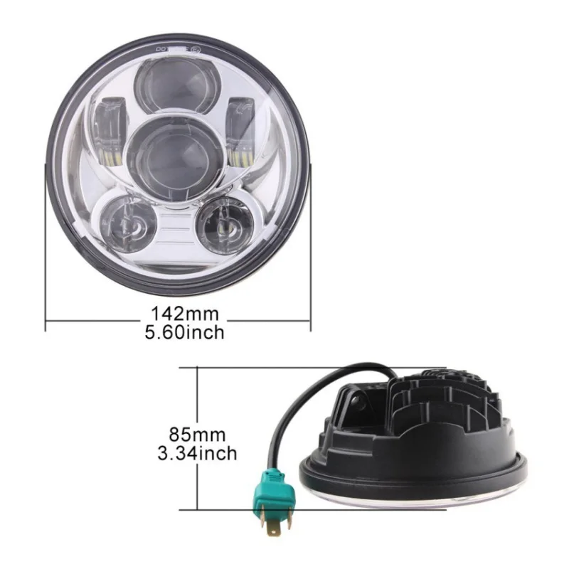  FADUIES Chrome 5.75 inch Led Motorcycle Headlight 45W LED Headlight for Harley-Motorcycles Lights - 32717196314