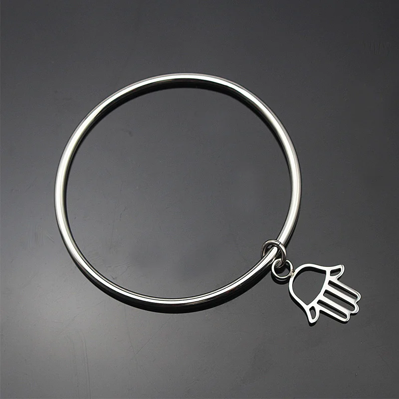 Pulseira Feminina 2017 Bangles 18 kinds of Bangle Hand/Bead/Leaf Pendant Bracelet 3mm Thickness Charm women Jewelry Pulsera 4