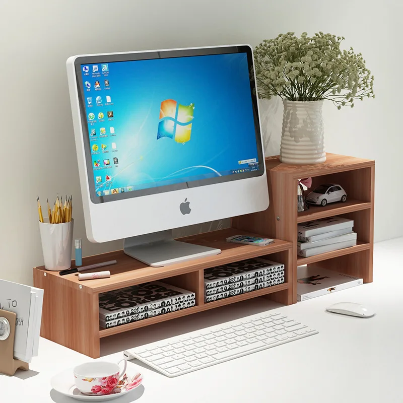 

Simple Computer Monitor Increased Shelf Desktop Keyboard Storage Rack Eco-friendly Plate Bookshelf For Office Home 1/2 Layers