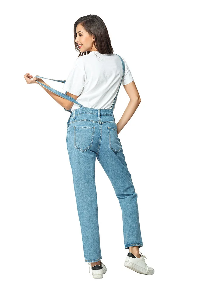 Модные женские джинсовые боди брюки плюс размер отверстие повседневные джинсовые комбинезоны для женщин рваные джинсовый комбинезон