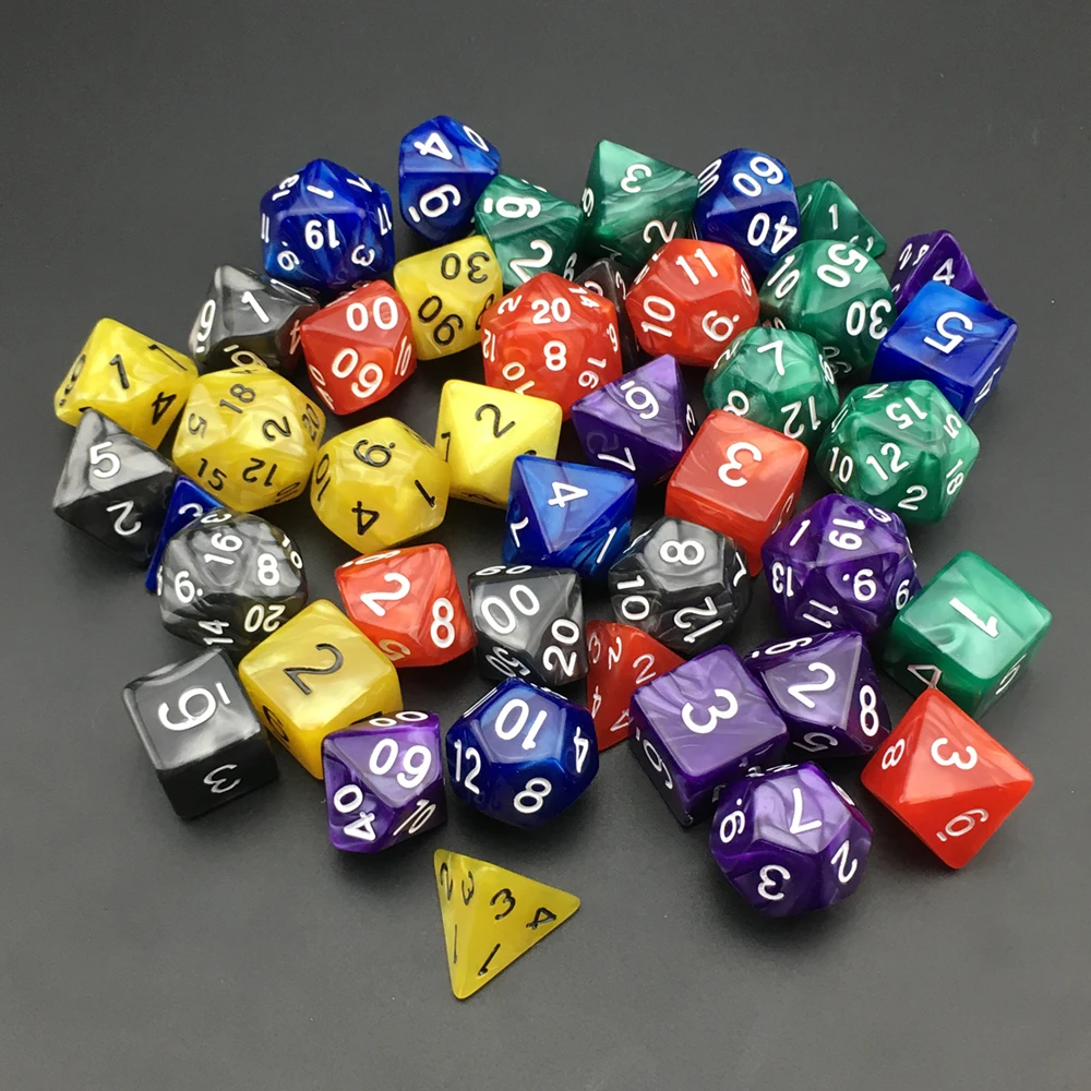 7pcs/Lot TRPG Dice For Dungeons Dragons D4 D20 Multi Sided Games Dices