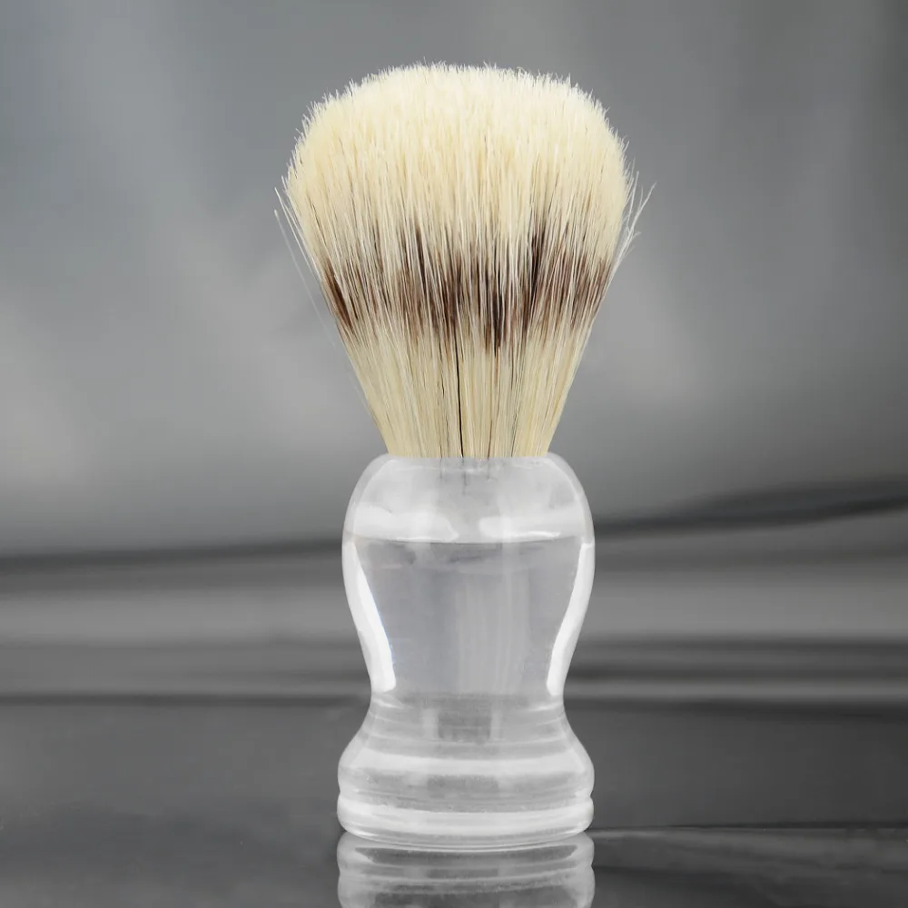 Grandslam Bristle Hair Mens Shaving Brush Safety Razor Transparent Acrylic Handle Face Cleaning