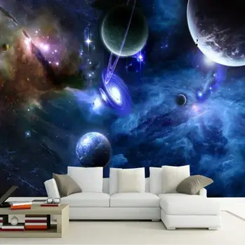 

Custom 3D Murals Galaxy Fluorescent Photo Wallpapers Moisture Home Decor Wall Paper Roll Living Room Bedroom Wallpaper Landscape