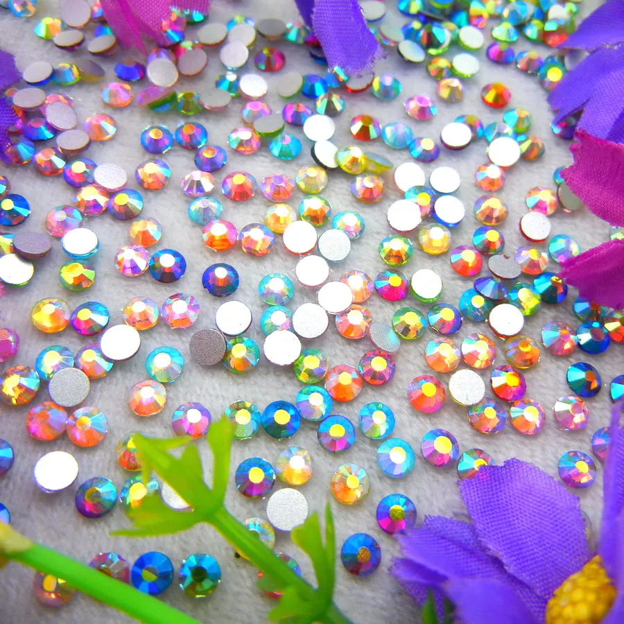 

Non hotfix SS6 1.9-2.0mm 1440pcs White opal color Glue on Flat Back Glass Rhinestones for Nail Art handicraft Diy decoration