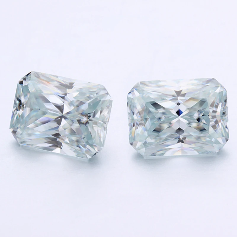 

Radiant shape jewelry decorations top clarity light blue moissanites beads