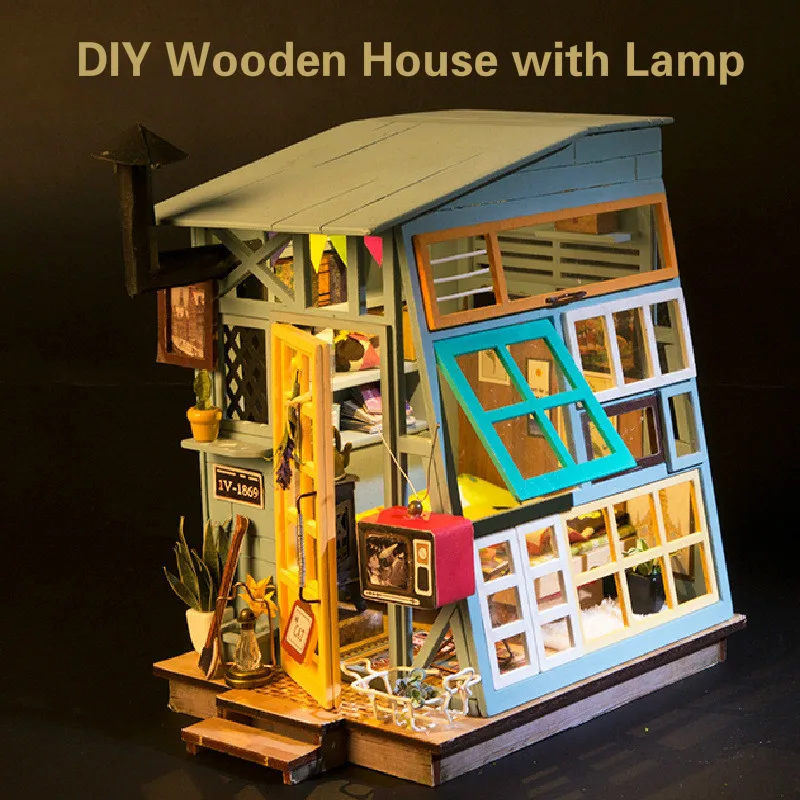 

Valentine's Day Gift DIY Assembling Wooden Doll House With Light Creative Handmade Model Toy Furniture Diy Miniature Dollhouse
