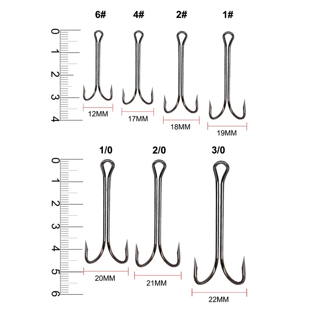 Hunthouse 2020 sharp Double Hook long fishing stainless hooks with soft lure sharp NOEBY high carbon steel long treble hooks