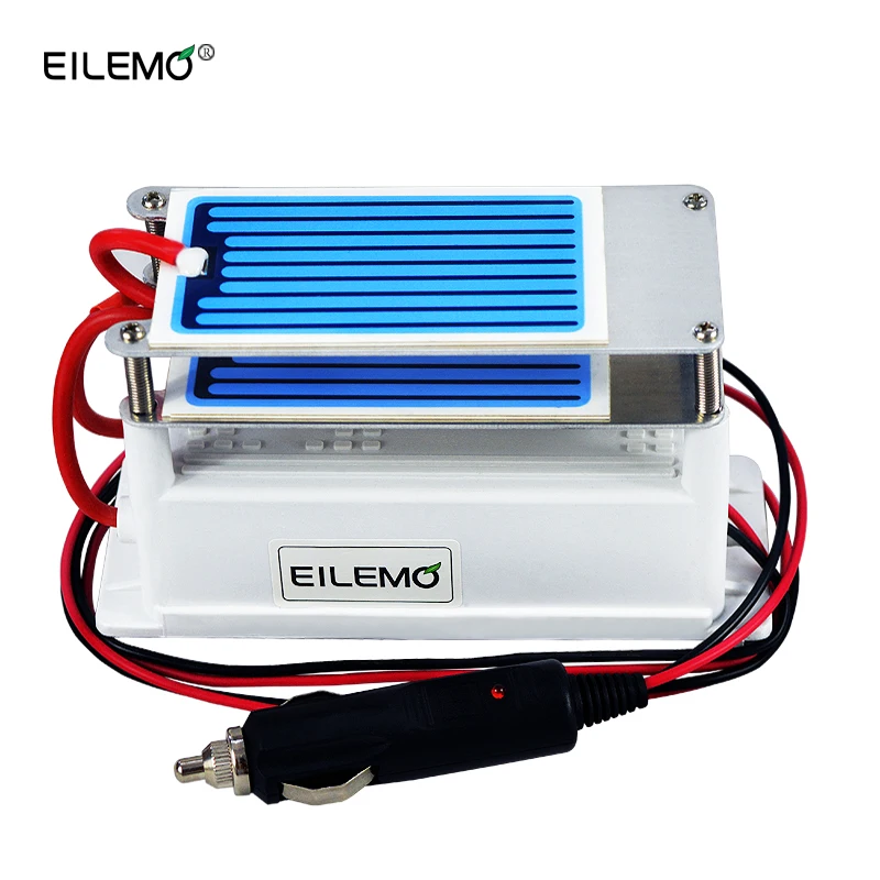 

EILEMO Ozone Generator 12v 7g Car Portable Air Purifier Ozone with Filter 2pcs Ceramic Plates Air Ozonator Air Sterilizer