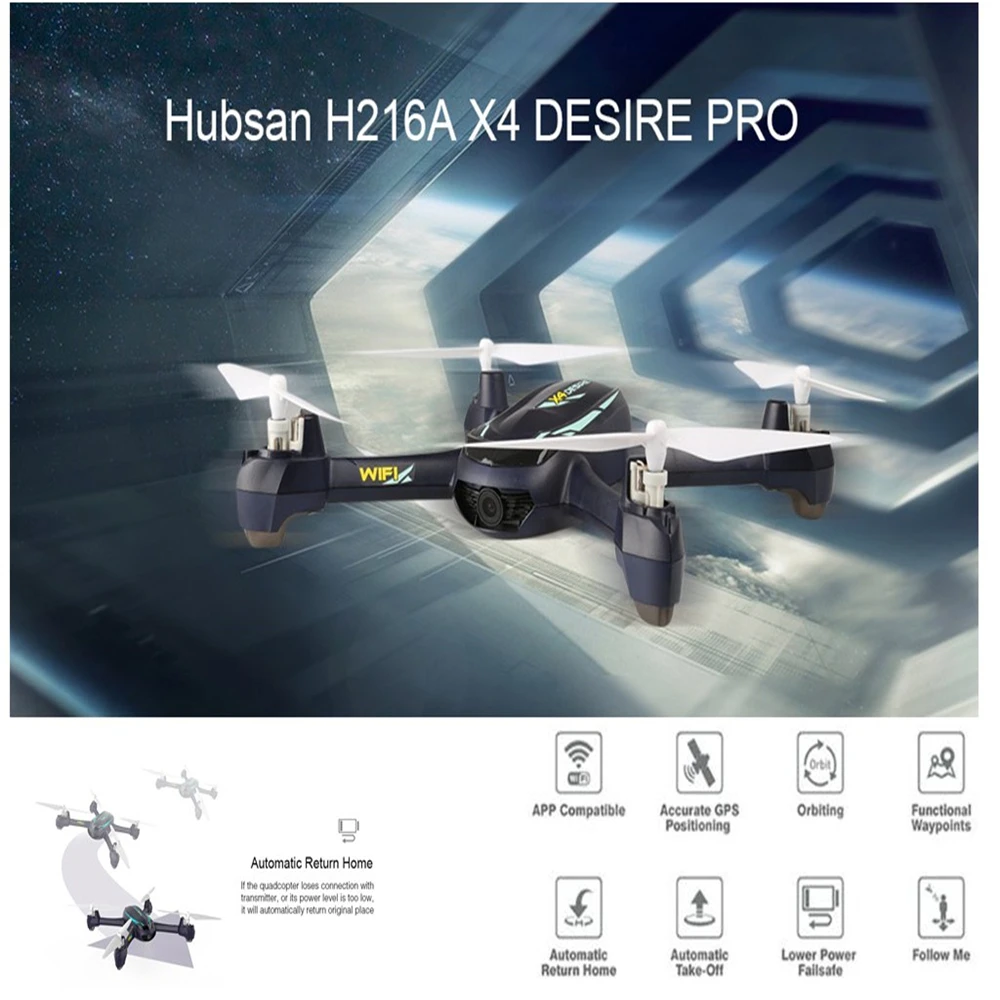 

Hubsan H216A X4 DESIRE PRO RC Drone Helicopter 1080P WiFi Camera Altitude Hold Waypoints Headless Mode Remote Control Quadcopter