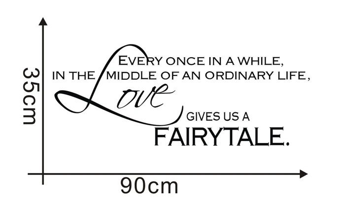 

Amazon hot love gives us a fairytale removable art vinyl wall quote Sticker home decor decals